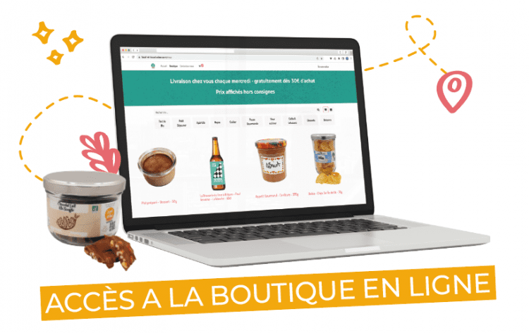 Tous vos produits locaux en contenants consignés livrés chez vous ! Accès à la boutique en ligne